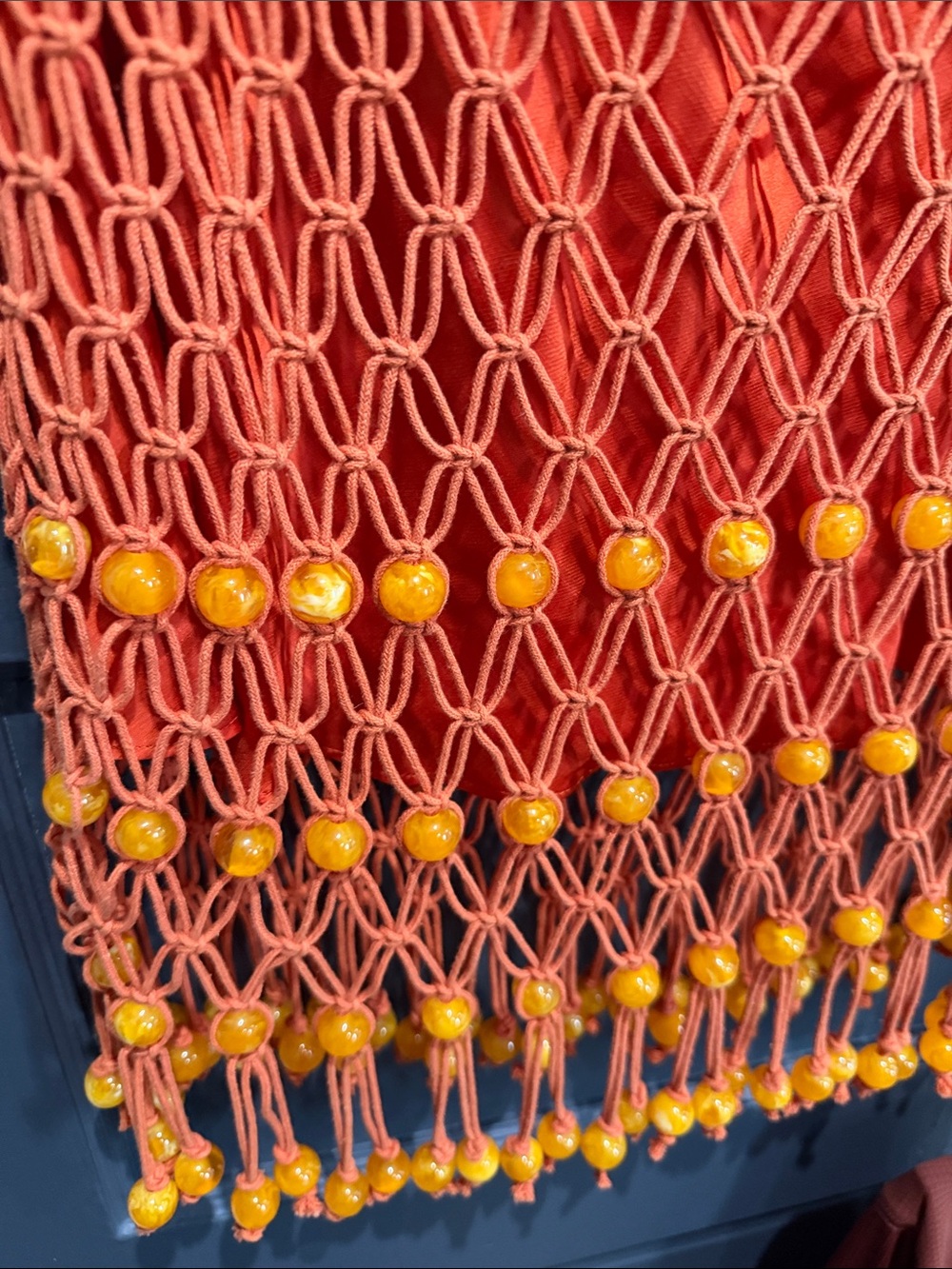 NWT Significant Other Nira Mini Dress in orange Macramé - Picture 6 of 6
